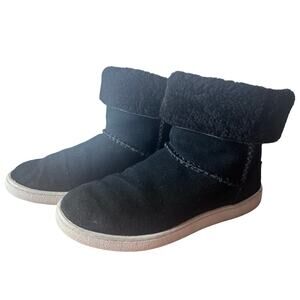 UGG Mika Black Pull on Suede Bootie Rubber Sole Women's 6
